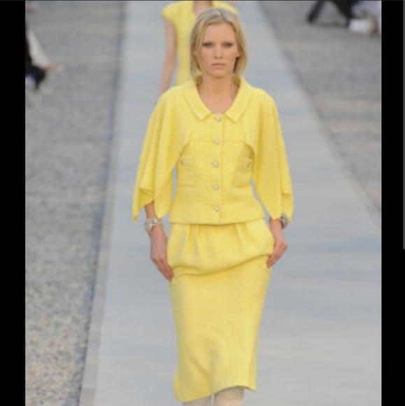 CHANEL | Jackets u0026 Coats | Chanel 22 Cruise Collection Yellow Tweed Jacket  Skirt Suit 38 00 Xxs | Poshmark